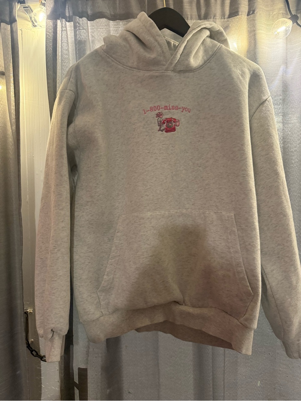 Womens light Gray Hoodie Sweatshirt med